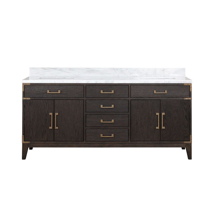 Laurel Brown Oak Wood Bathroom Vanity
