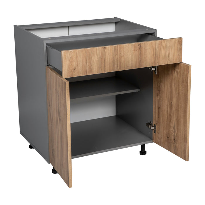 Wallkitchens Wood Black Matte Base Cabinet Black Matte 2