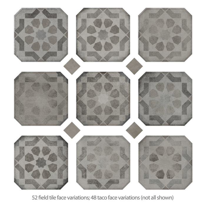 Laverton Porcelain Octagon Deco Sombra with Grafito Tile Matte 4