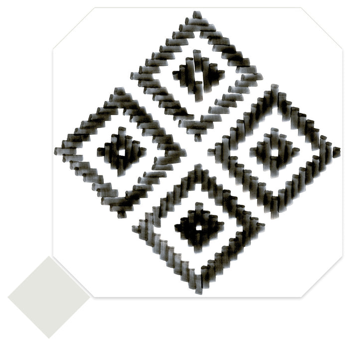 Vaudeville Porcelain Octagon Deco Sombra with Taco Nacar Tile Matte 3