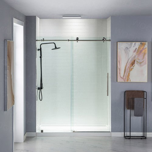 Stainless Steel Brushed Nickel Shower Door Brushed Nickel 1