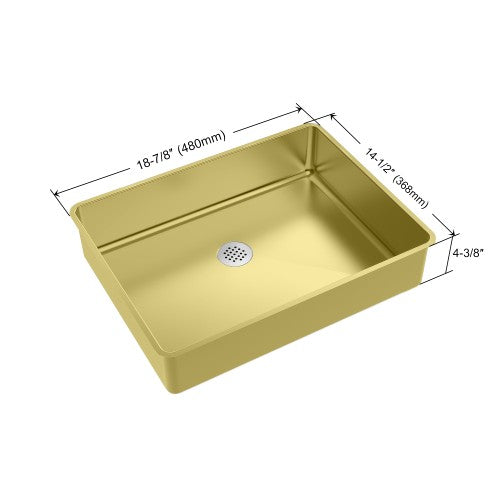 Glossy Stainless Steel Bathroom Sink 4