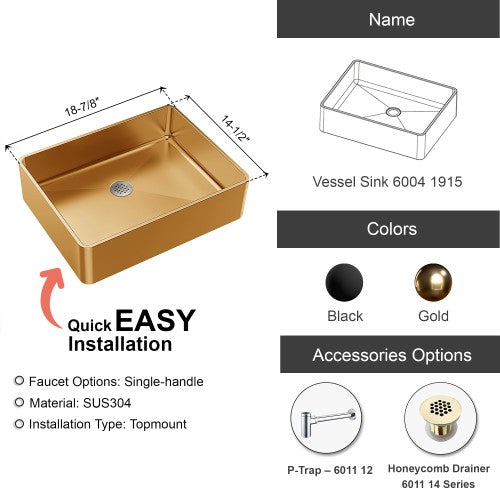 Glossy Stainless Steel Bathroom Sink 7
