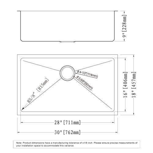 Satin Stainless Steel Kitchen Sink 12