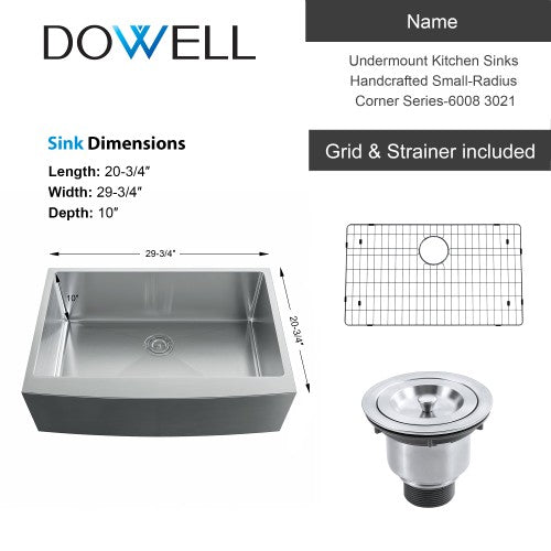 Satin Stainless Steel Kitchen Sink 10