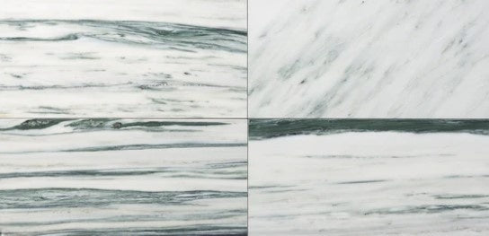 Calacatta Jade Ondulatto Marble Tile - 24" x 24"