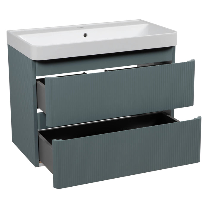 Luxury Wood Green Matte Bathroom Vanity Green Matte 3