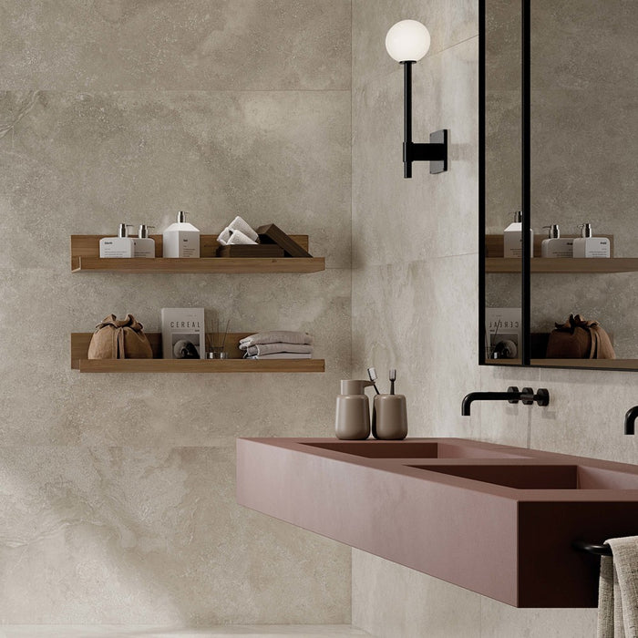 Lithoteke Porcelain Honed Travertino Rapalano Tile Mixed 6