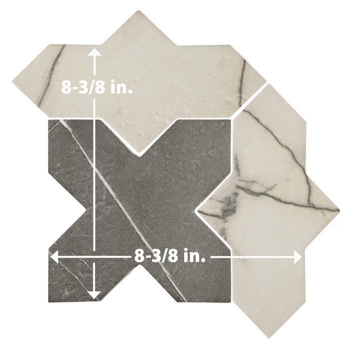 Istanbul Porcelain Templar Shield Day with Night Cross Tile Mixed 9