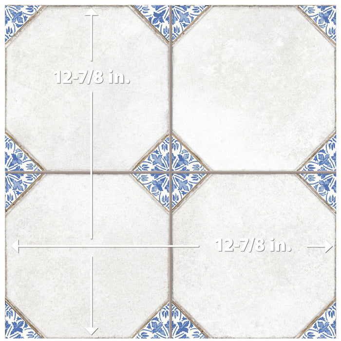 Englishtown Porcelain Blue Tile Mixed 8