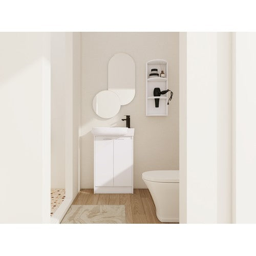 Plywood Glossy White Bathroom Vanity Glossy White 2
