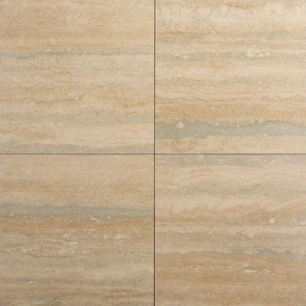 New Silver Travertine Travertine Tile - 18" x 18" Polished
