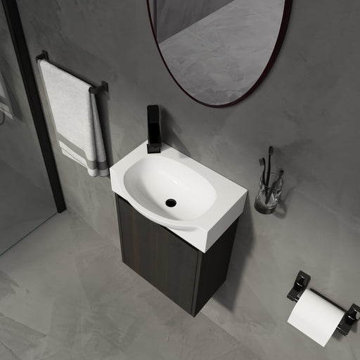 Wood Black Bathroom Vanity Black 1
