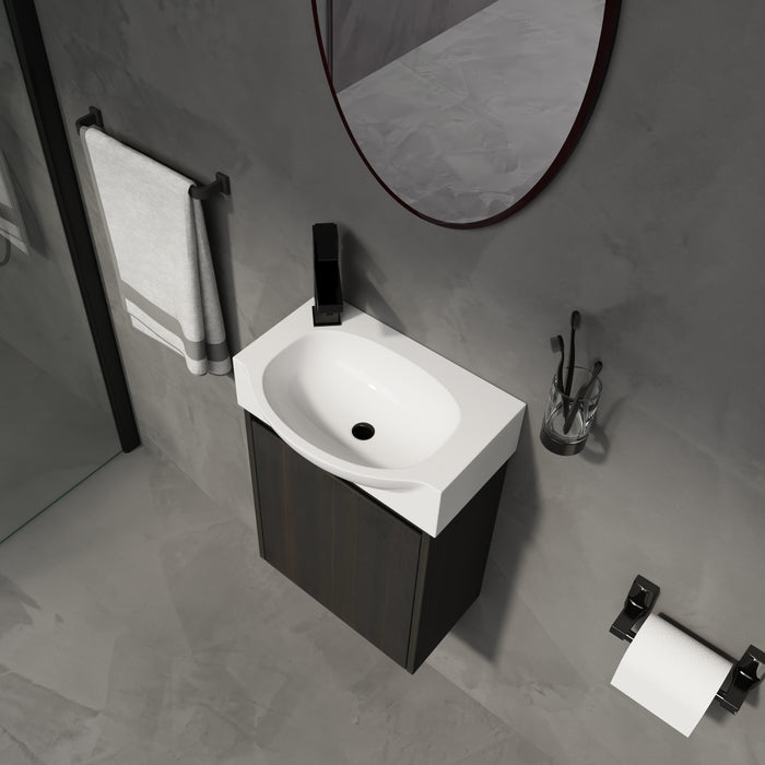 Wood Black Bathroom Vanity Black 1