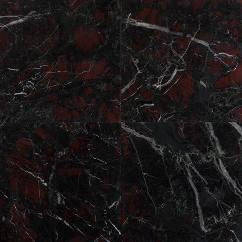 Nero Crimson Marble Tile - 24" x 24"