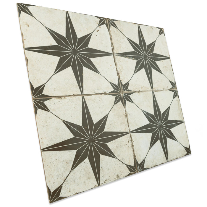 Kings Porcelain Star Supernova Nero Tile Matte 12