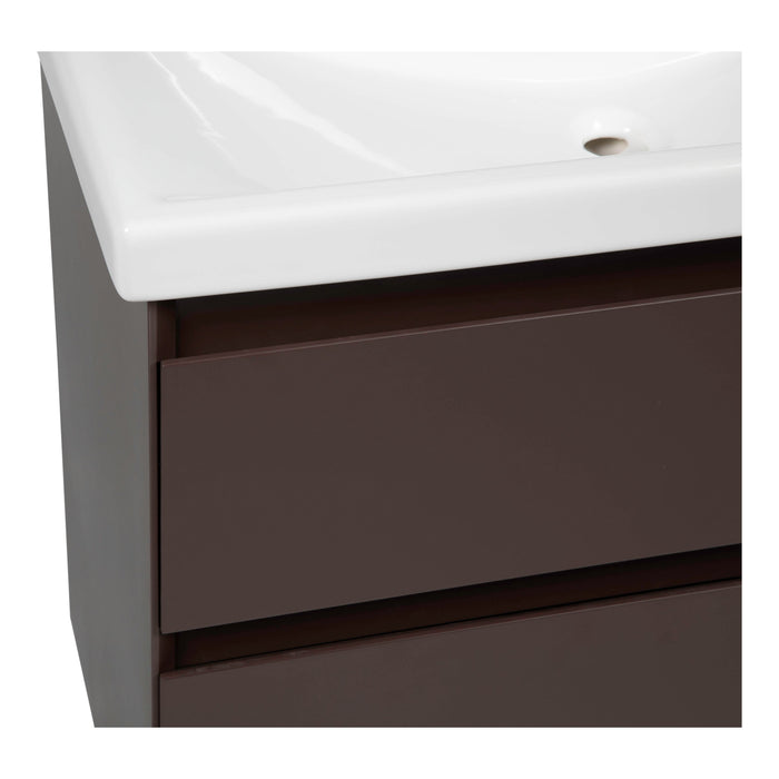 Elit Wood Brown Matte Bathroom Vanity Brown Matte 2