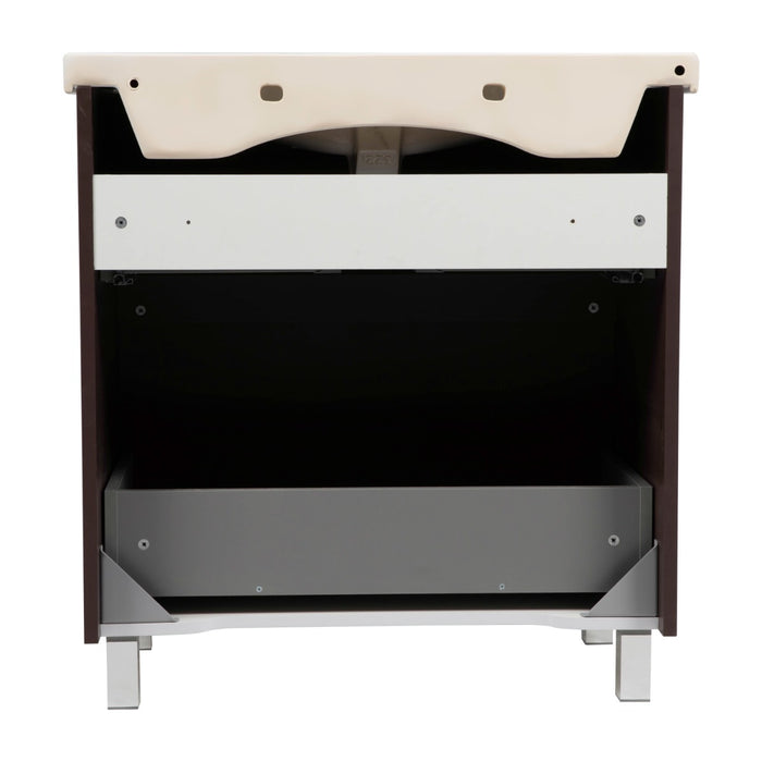 Elit Wood Brown Matte Bathroom Vanity Brown Matte 7