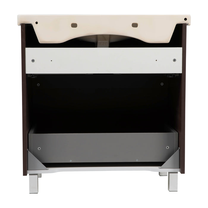 Elit Wood Brown Matte Bathroom Vanity Brown Matte 4