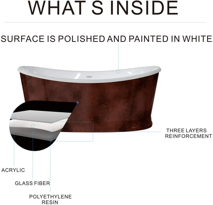 White Acrylic Bathtub