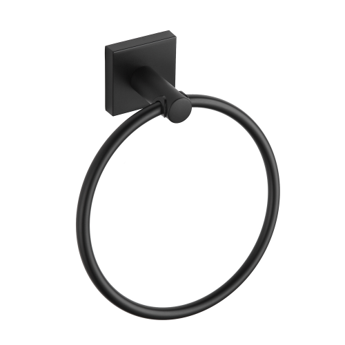 Paradise Bathworks Avalon Zinc Towel Ring Matte Black 1