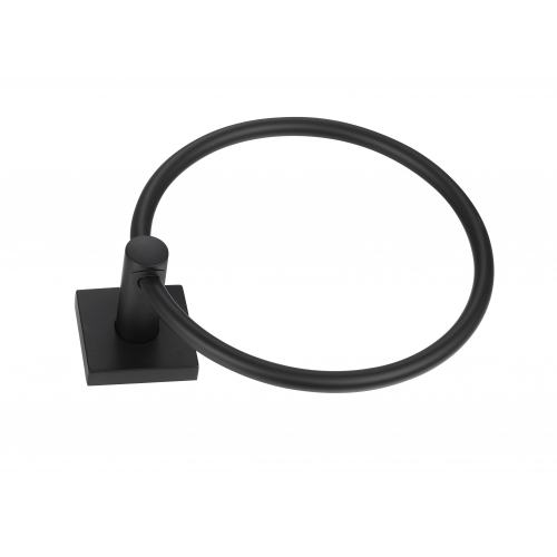 Paradise Bathworks Avalon Zinc Towel Ring Matte Black 2