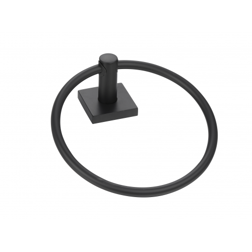 Paradise Bathworks Avalon Zinc Towel Ring Matte Black 4