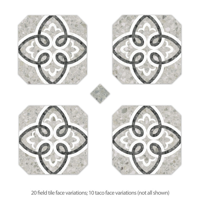Riviera Porcelain Octagon Garde Gris with Taco Verde Tile Matte 4