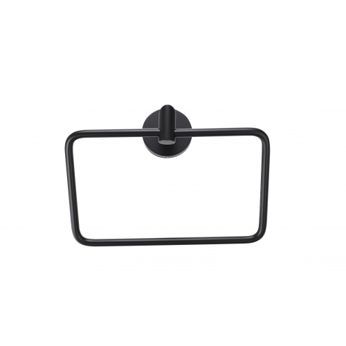 Paradise Bathworks Arcadia Zinc Towel Ring Matte Black 1