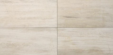 White Wood Marble Tile - 12" x 12"