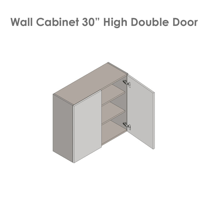 Wallkitchens Wood Grey  Wall Cabinet Grey 3