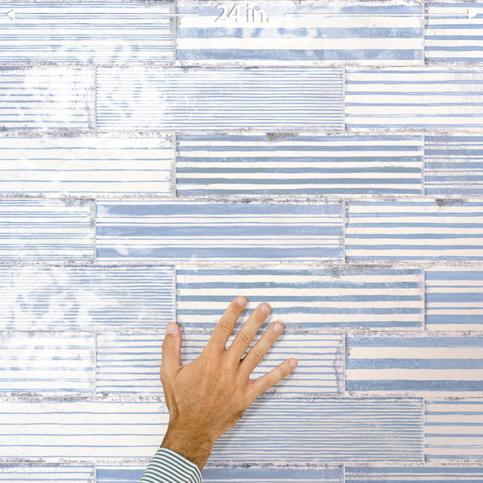 Luca Ceramic Stria Gio with Antimicrobial Glaze Tile Glossy 6