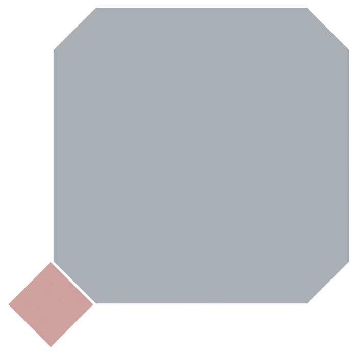 Vaudeville Porcelain Octagon Humo with Taco Pink Tile Matte 3