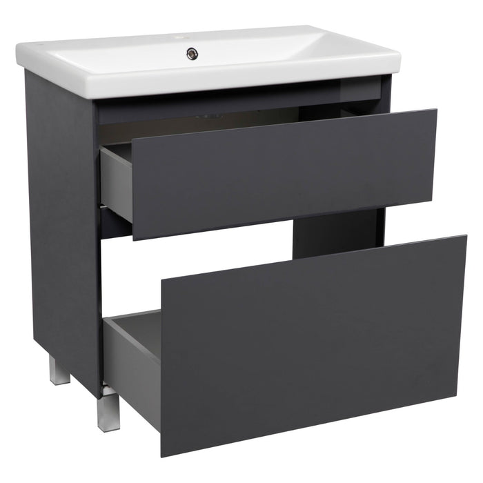 Elit Wood Graphite Glossy Bathroom Vanity Graphite Glossy 2