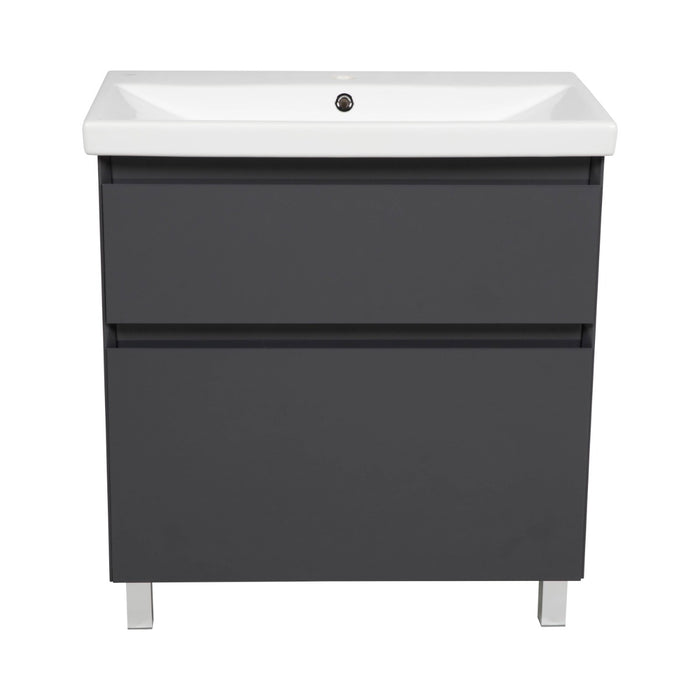 Elit Wood Graphite Glossy Bathroom Vanity Graphite Glossy 3