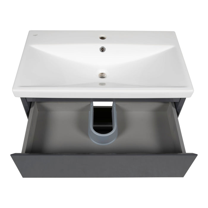 Elit Wood Graphite Glossy Bathroom Vanity Graphite Glossy 5