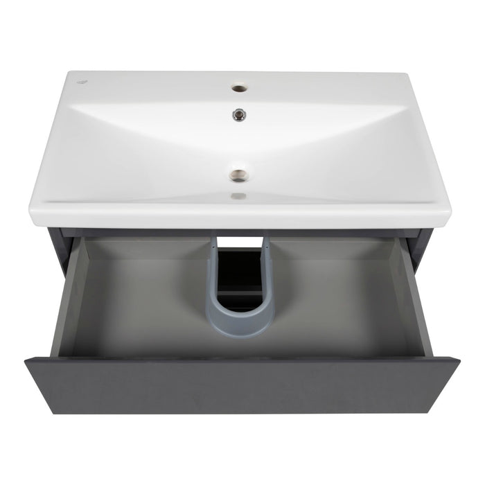 Elit Wood Graphite Glossy Bathroom Vanity Graphite Glossy 4