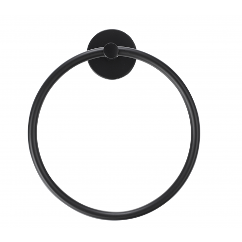 Paradise Bathworks Utopia Zinc Towel Ring Matte Black 1