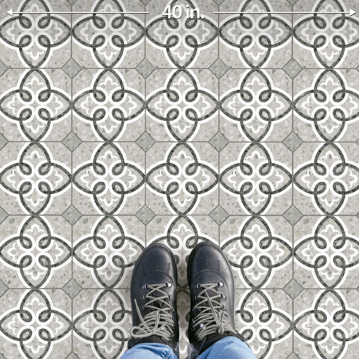 Riviera Porcelain Octagon Garde Gris with Taco Verde Tile Matte 6