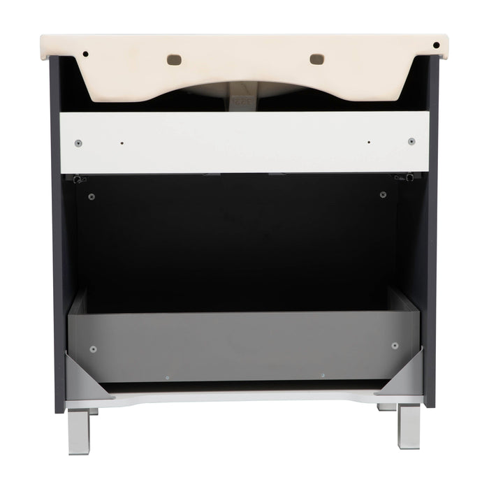 Elit Wood Graphite Glossy Bathroom Vanity Graphite Glossy 6