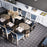 Vaudeville Porcelain Octagon Antracita with Taco Azzuro Tile Matte 5
