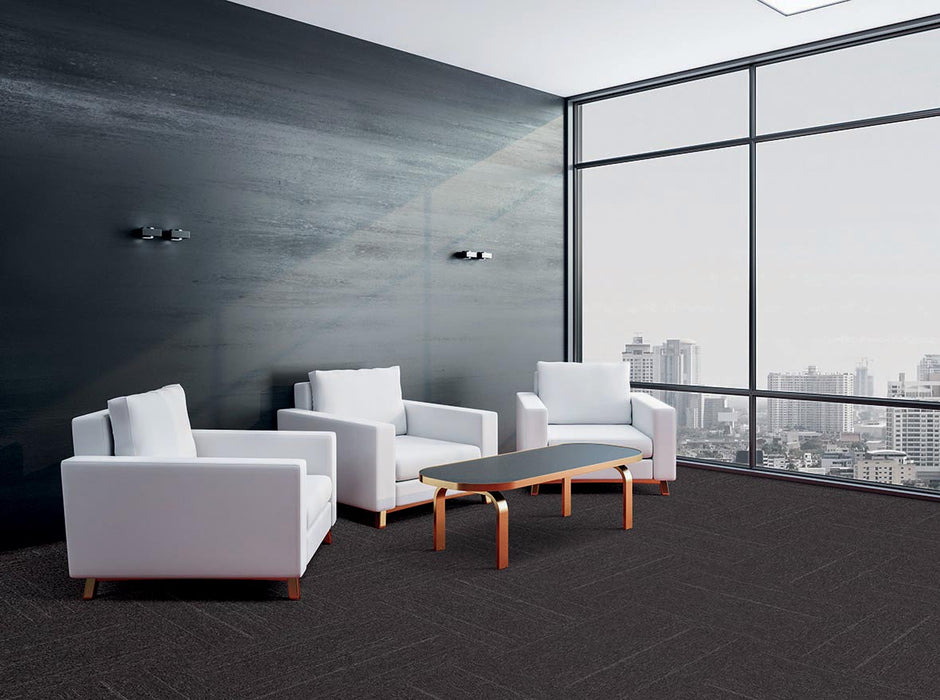 Uplink Groove Polyester Charcoal 3121 Carpet Tile Textured 2