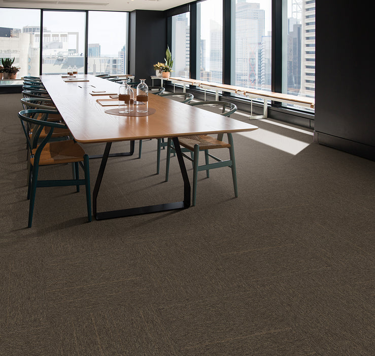 Uplink Groove Polyester Ash 3129 Carpet Tile Textured 2