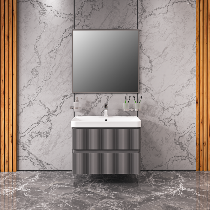 Luxury Wood Gray Matte Bathroom Vanity Gray Matte 2