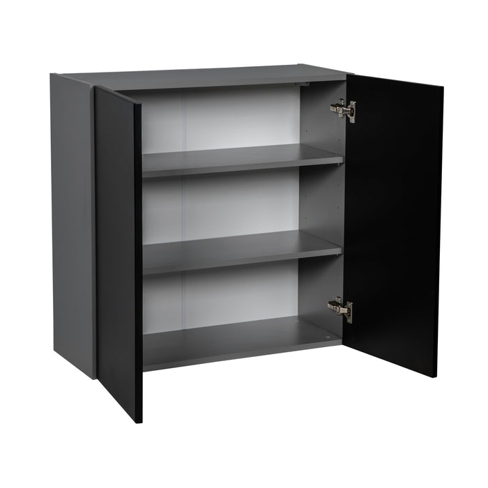 Wallkitchens Wood Black Matte Wall Cabinet Black Matte 2