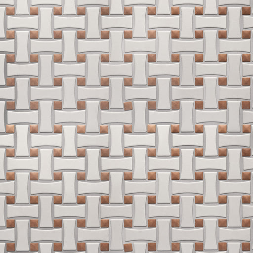 Sentier Porcelain des Cotto Dot with White Dog Bone Bsktwv Mosaic Satin 1