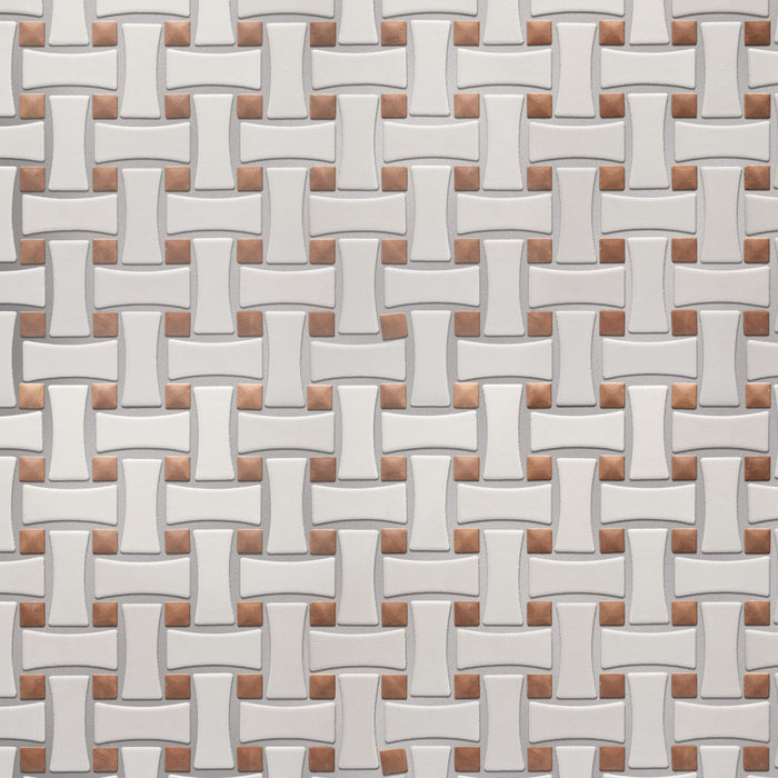 Sentier Porcelain des Cotto Dot with White Dog Bone Bsktwv Mosaic Satin 1