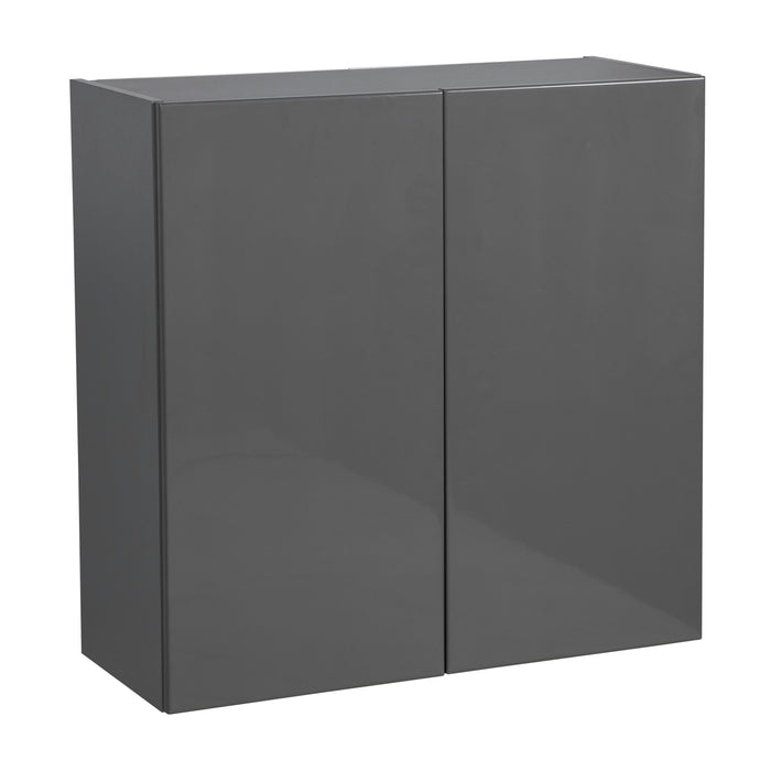 Wallkitchens Wood Grey Glossy Wall Cabinet Grey Glossy 1