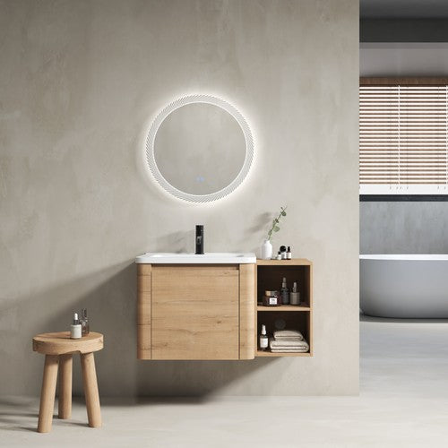 Plywood Imitative Oak Bathroom Vanity Imitative Oak 1