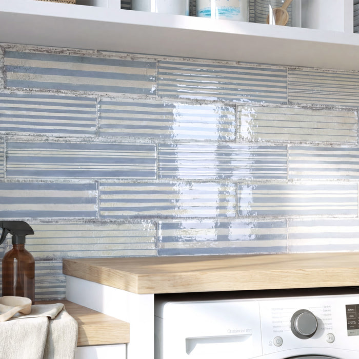 Luca Ceramic Stria Gio with Antimicrobial Glaze Tile Glossy 2